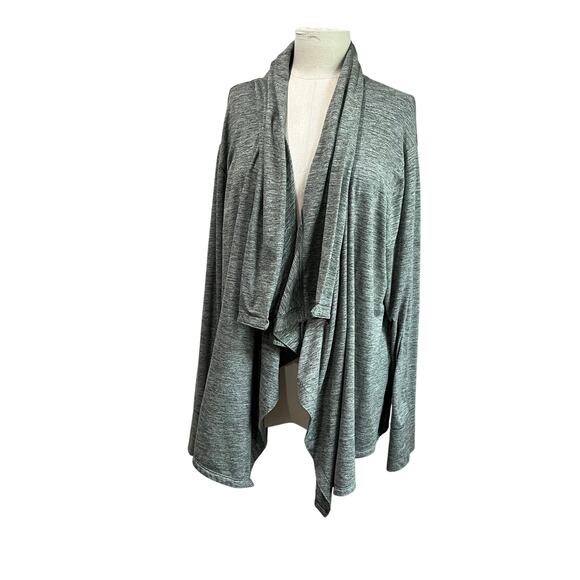 Nike Dri Fit Heathered Green Open Front Cozy Yoga Cardigan Sweater Size XXL - Picture 1 of 8